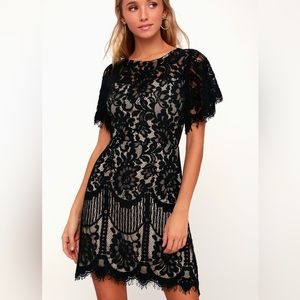 Lulus Pearson Short Sleeve Lace Cocktail Minidress Size Large